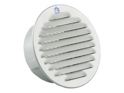 RENSON GRILLE ESTAMPEE RONDE A ENCASTRER 435/R ALU NATUREL Ø115MM