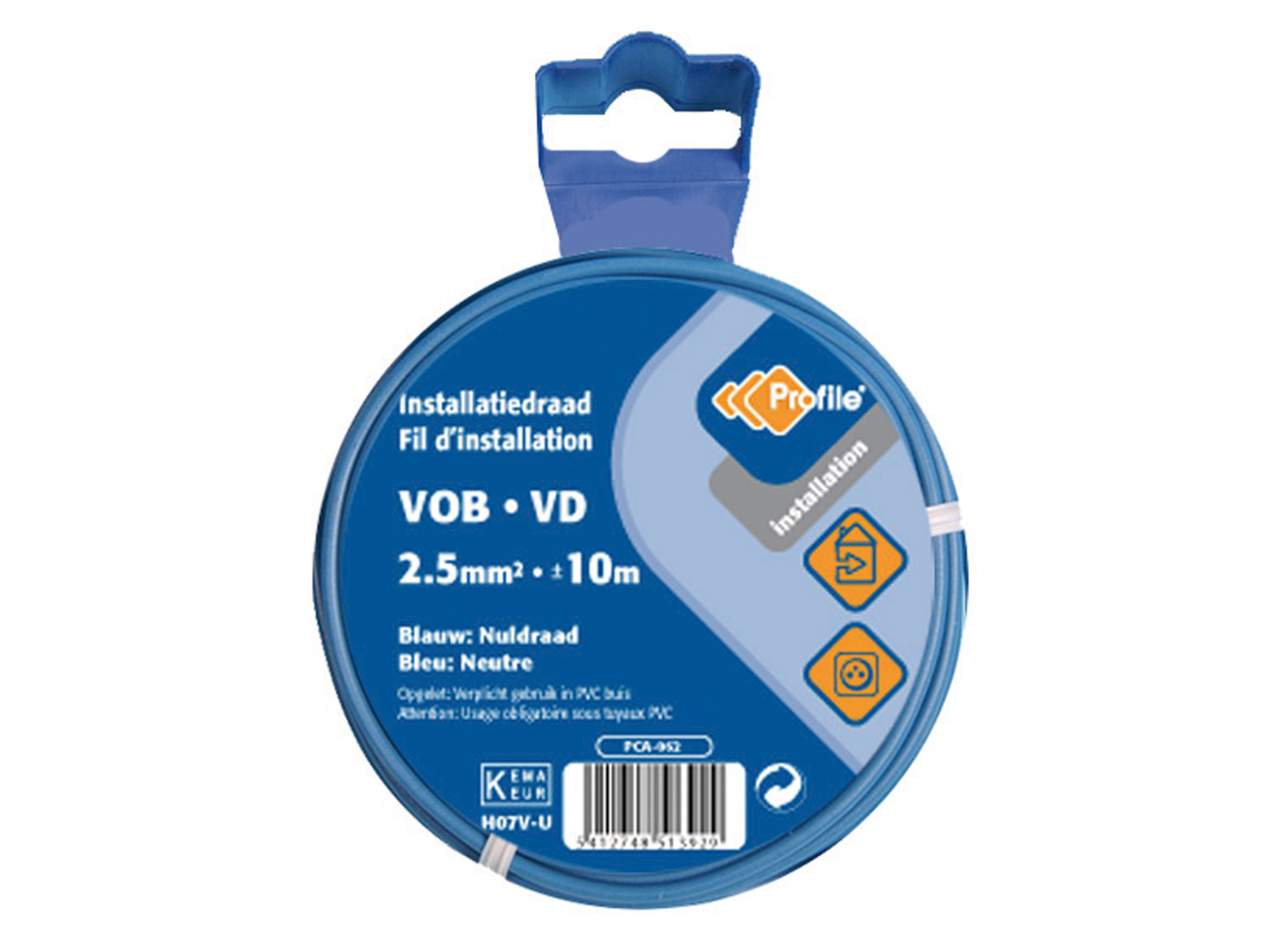 VOB KABEL 2.5MM2 BLAUW 10M