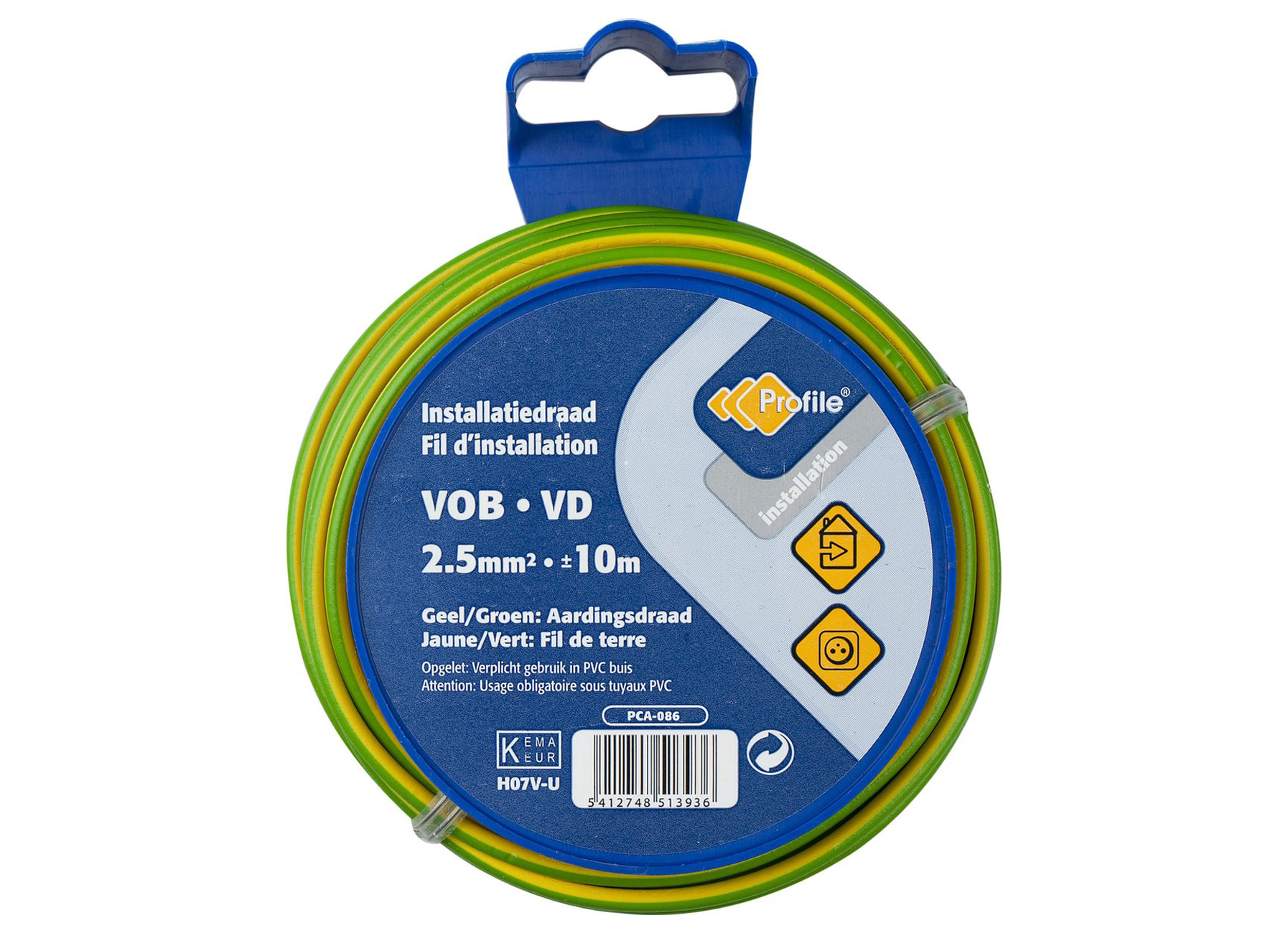 VOB KABEL 2.5MM2 GEEL/GROEN 10M