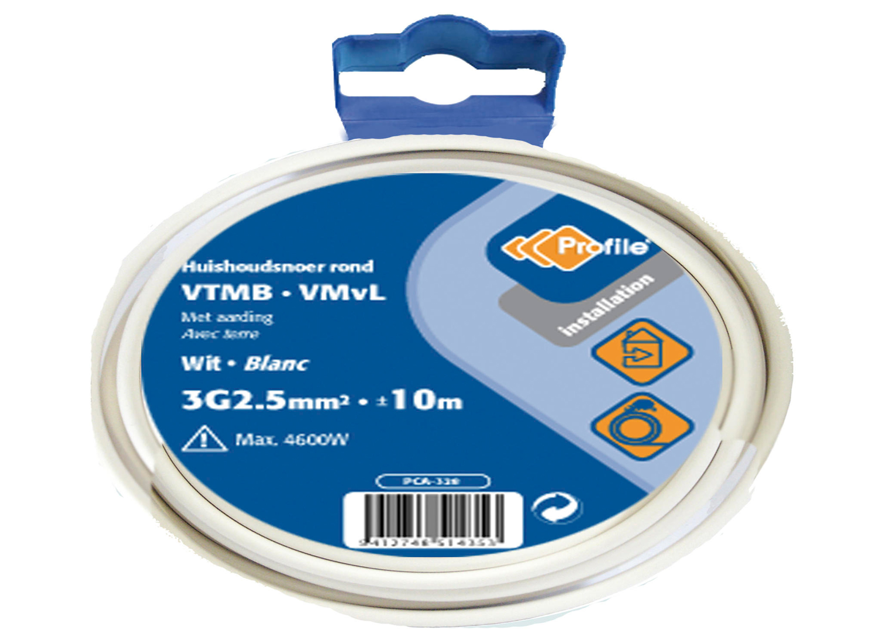 KABEL VTMB 3G2.5MM2 WIT 10M BLISTER