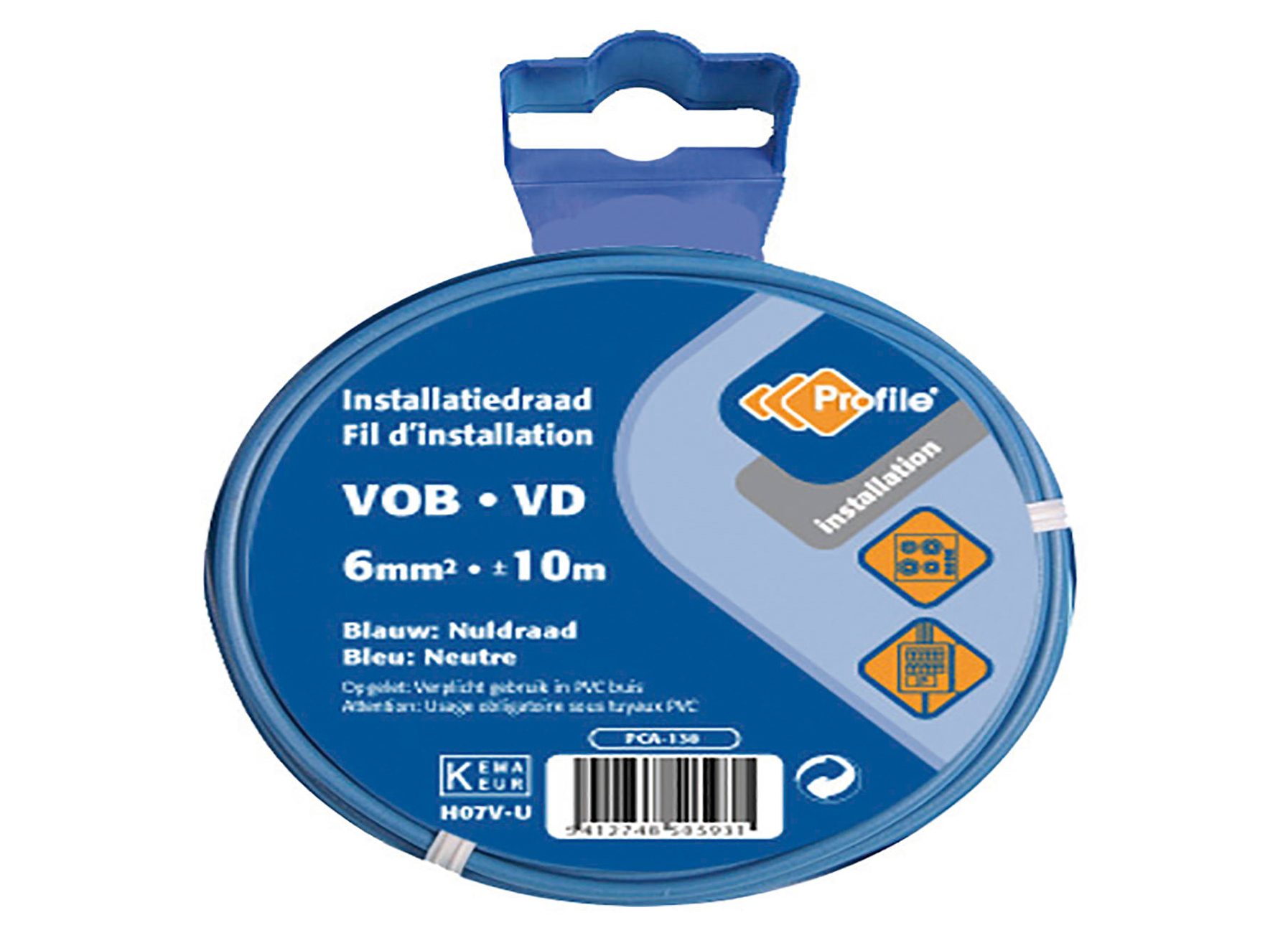 VOB KABEL 6MM2 BLAUW 10M