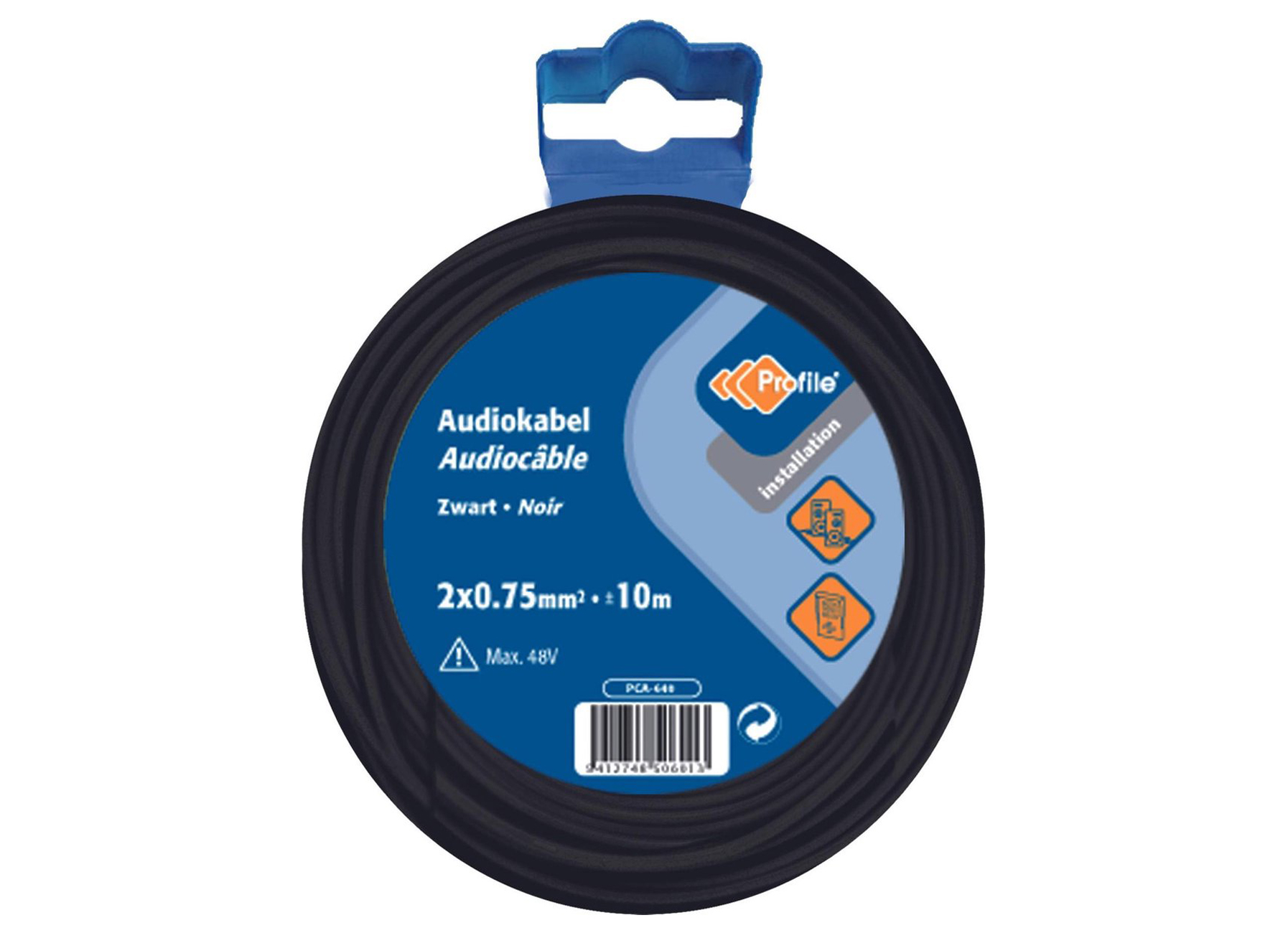 CABLE AUDIO 2X0.75 NOIR 10M 