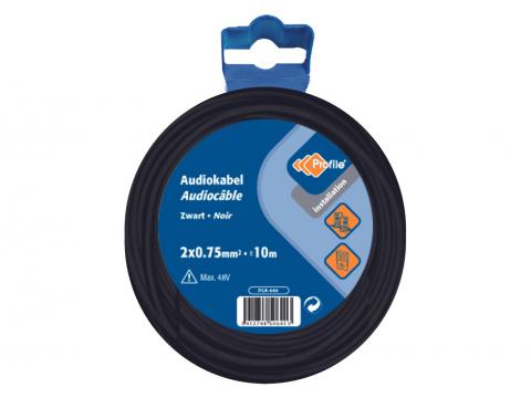 AUDIOKABEL 2X0.75 ZWART 10M