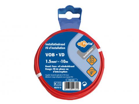 VOB KABEL 1.5MM2 ROOD 10M