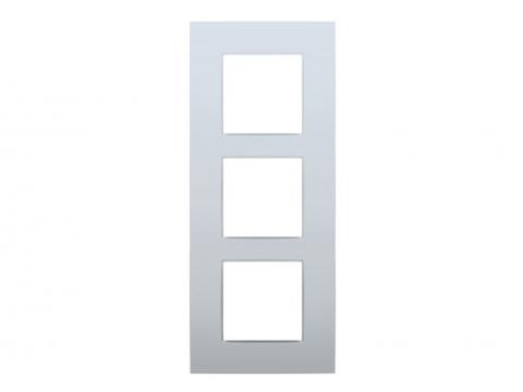 NIKO PLAQUE DE RECOUVREMENT TRIPLE VERTICAL INTENSE STERLING