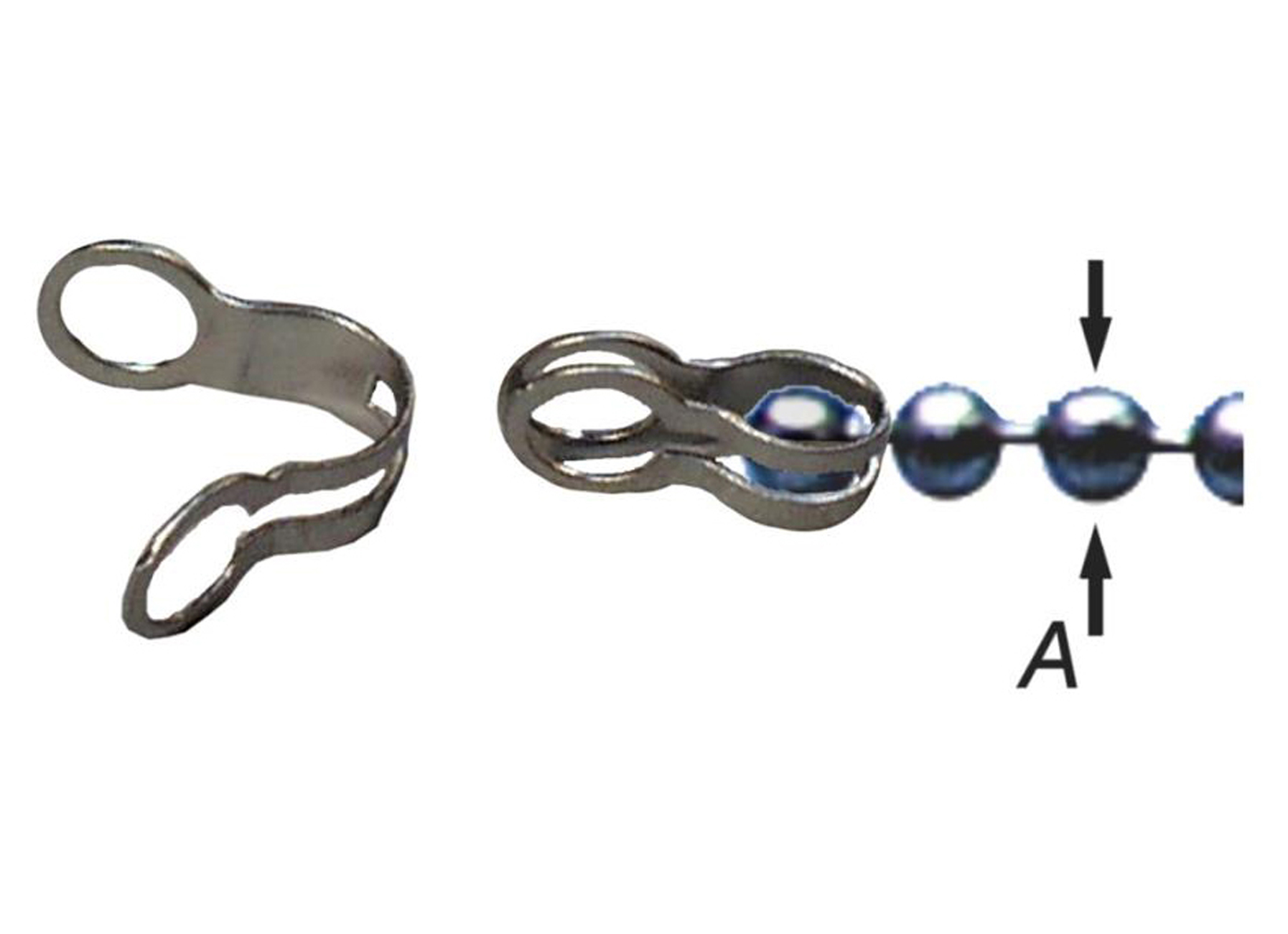 OEILLET DE FIXATION POUR CHAINE A BILLES INOX 2,5-3,6MM (5 PCS)