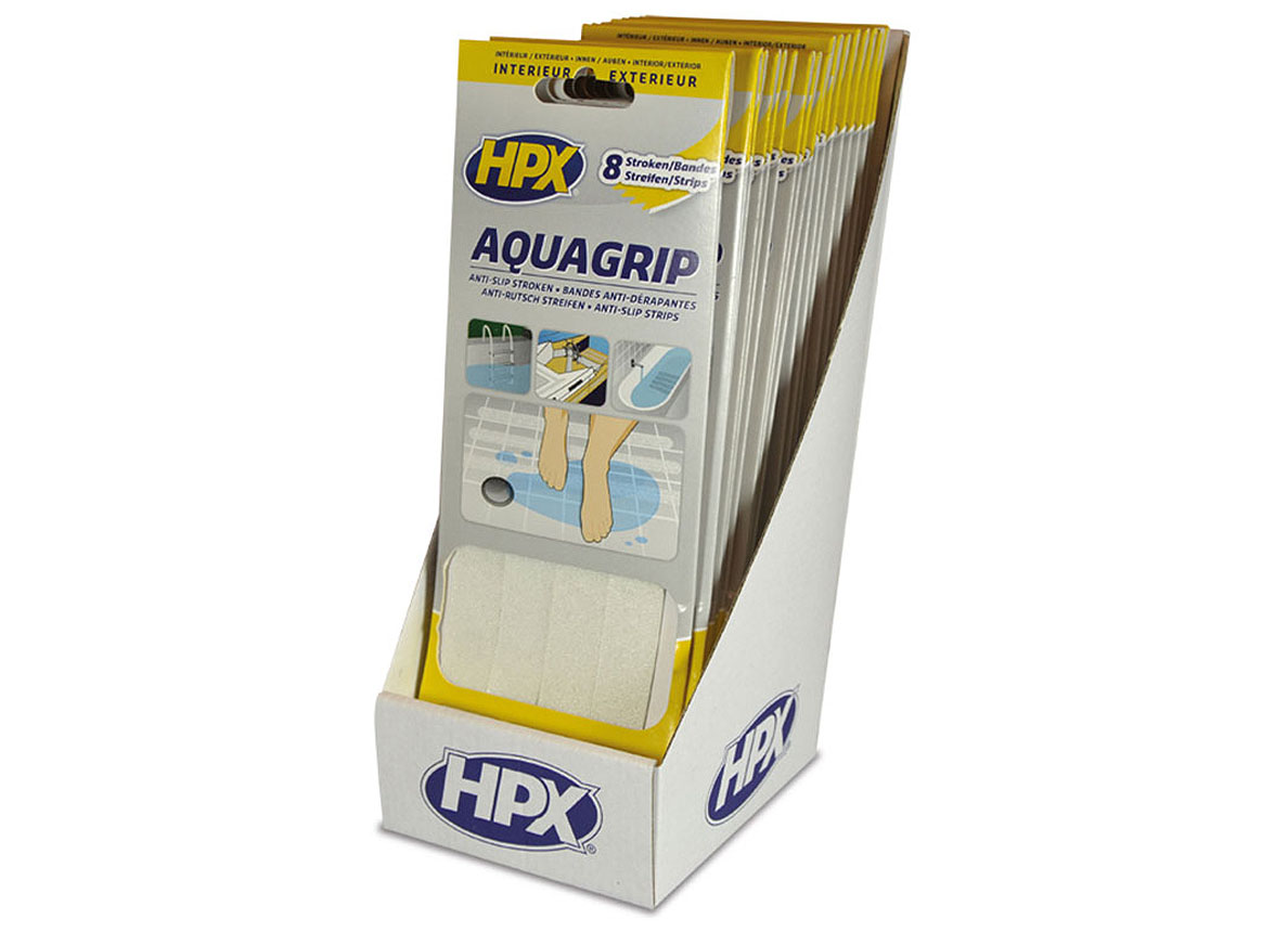 HPX AQUA GRIP ANTI-DERAPANT 20MMX240MM 8 PIECES