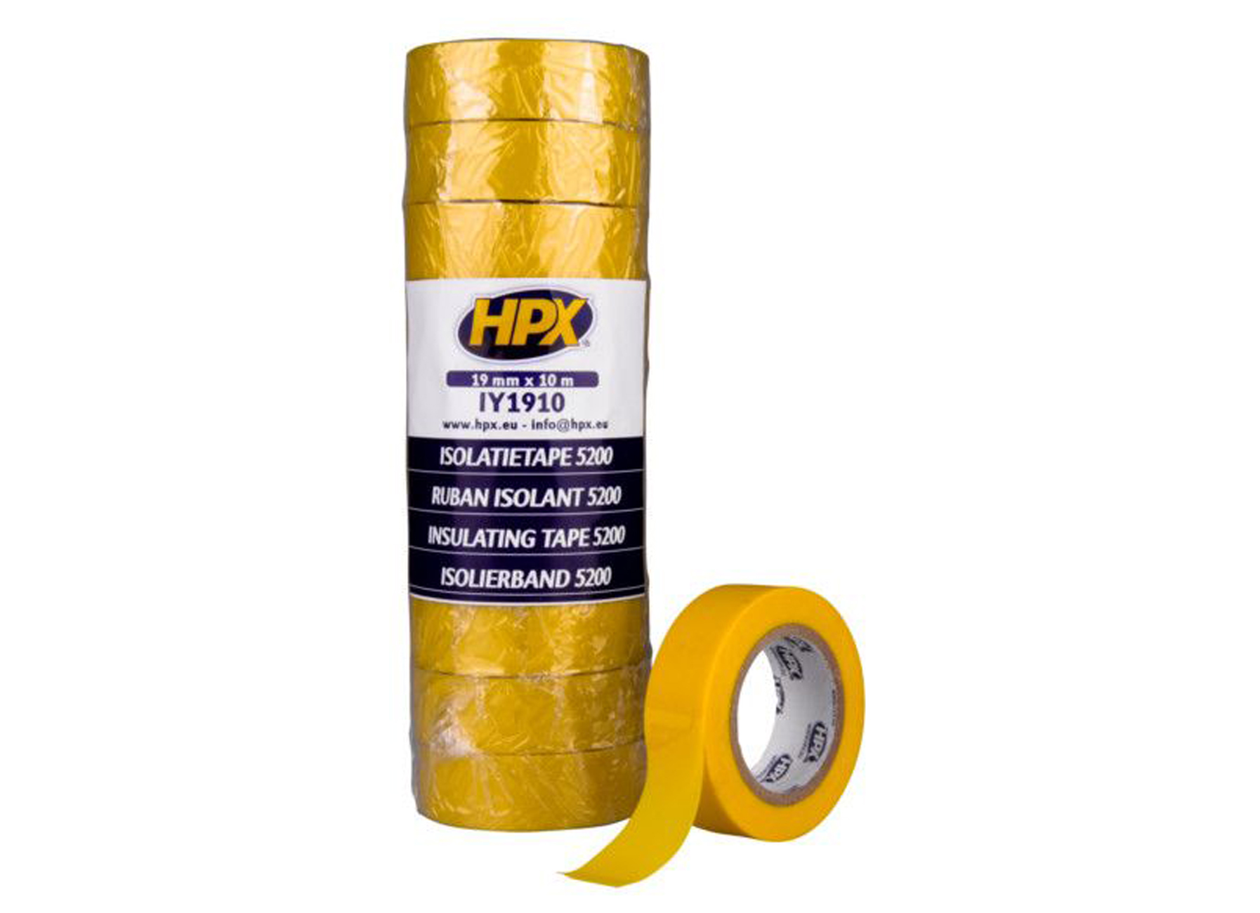 HPX RUBAN ISOLANT JAUNE 19MM X 10M