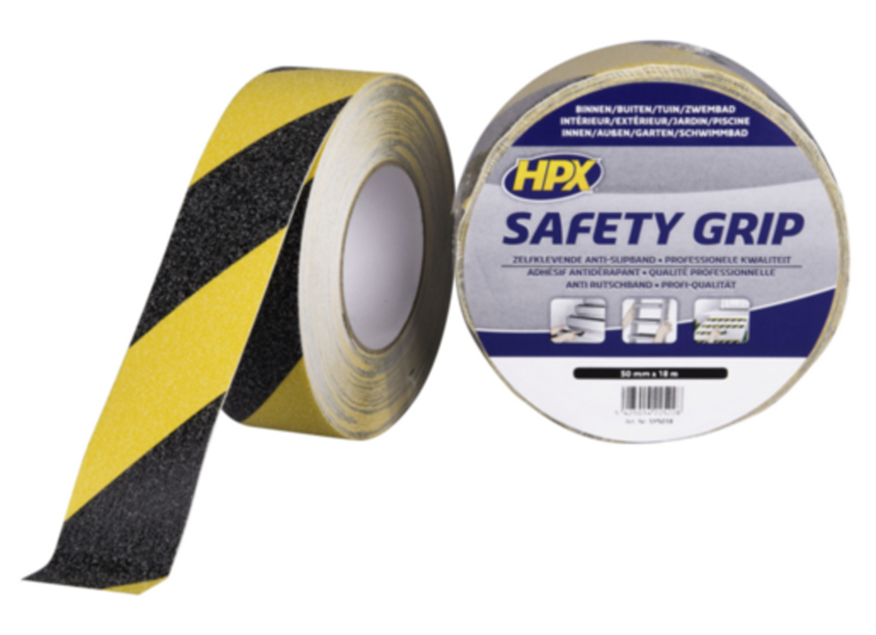 HPX SAFETY GRIP - ZWART/GEEL 50MMX18M