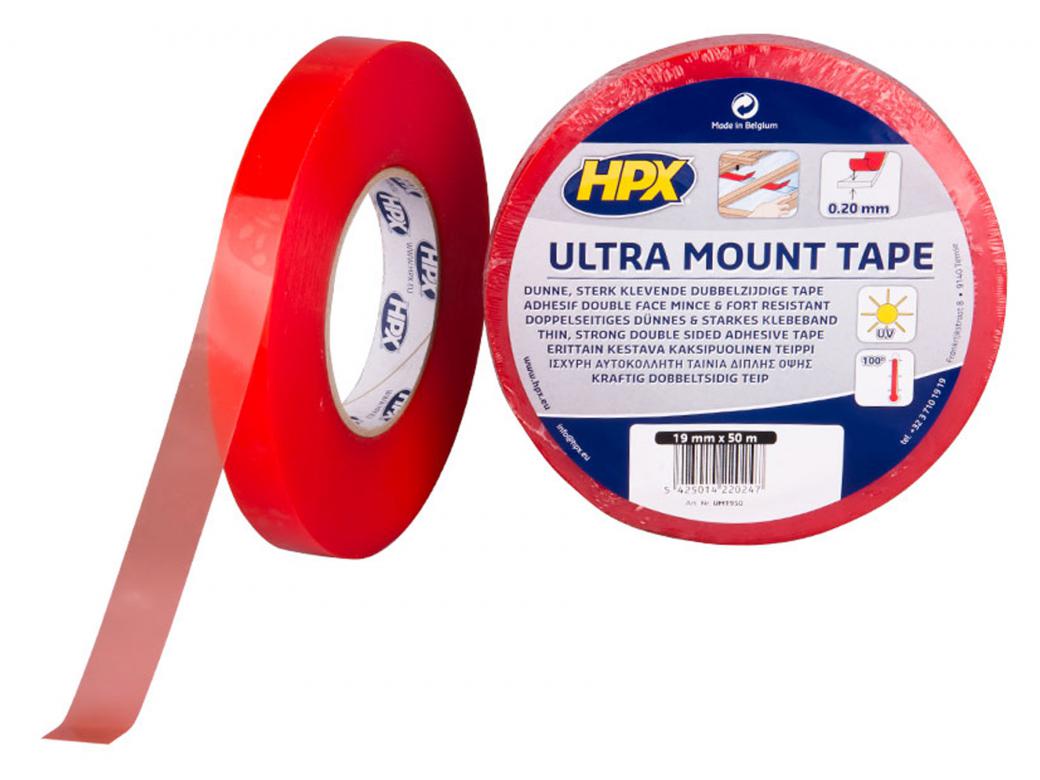 HPX ULTRA MOUNT BEVESTIGINGSTAPE - TRANSPARANT 19MMX50M
