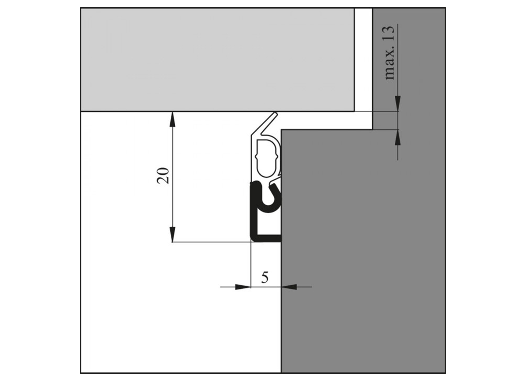 PROFIL DE CALFEUTREMENT ELRO ALU 17X5X2300MM