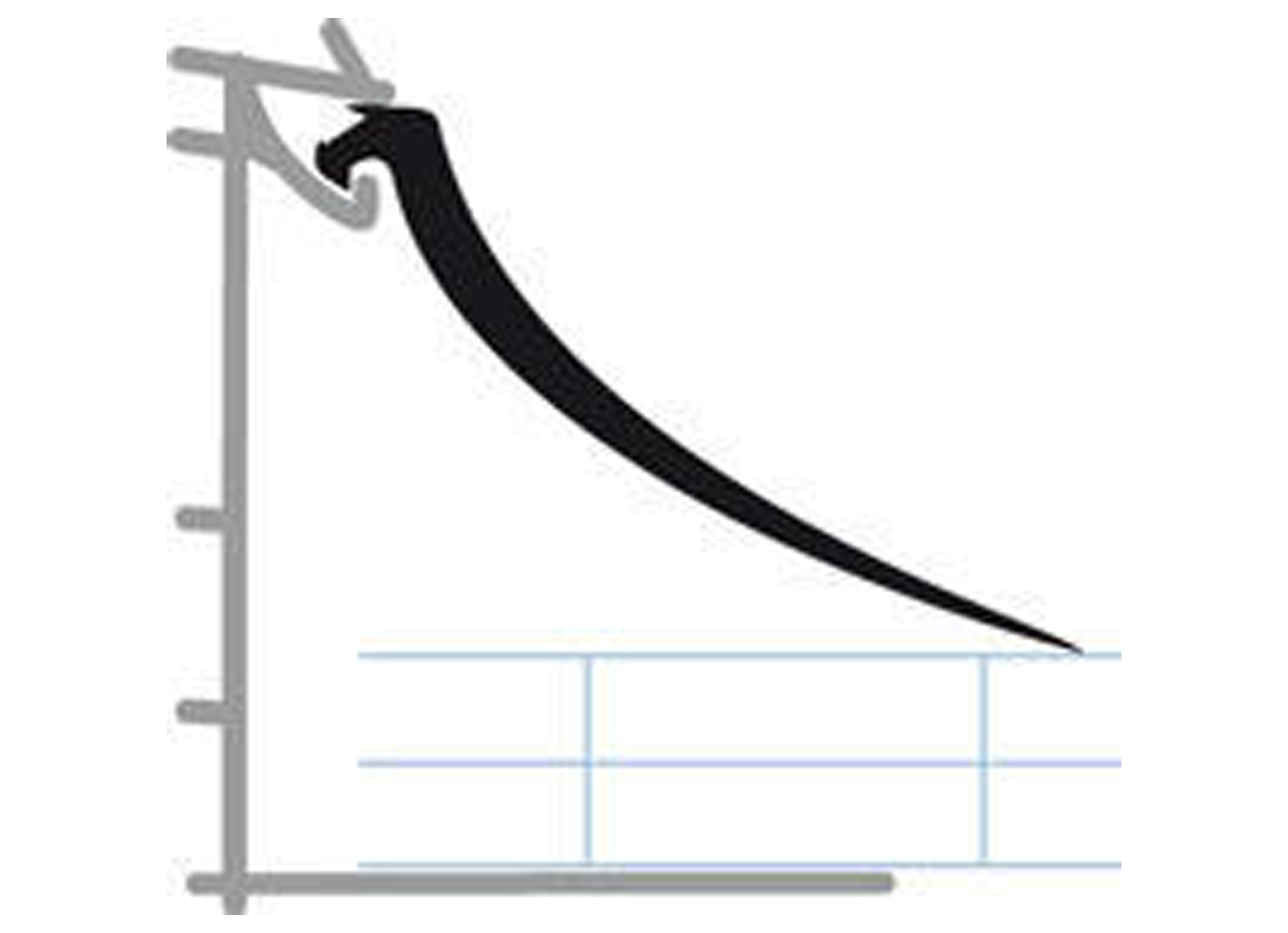 SCALA ALU MUURPROFIEL + RUBBER ZWART 4.0M