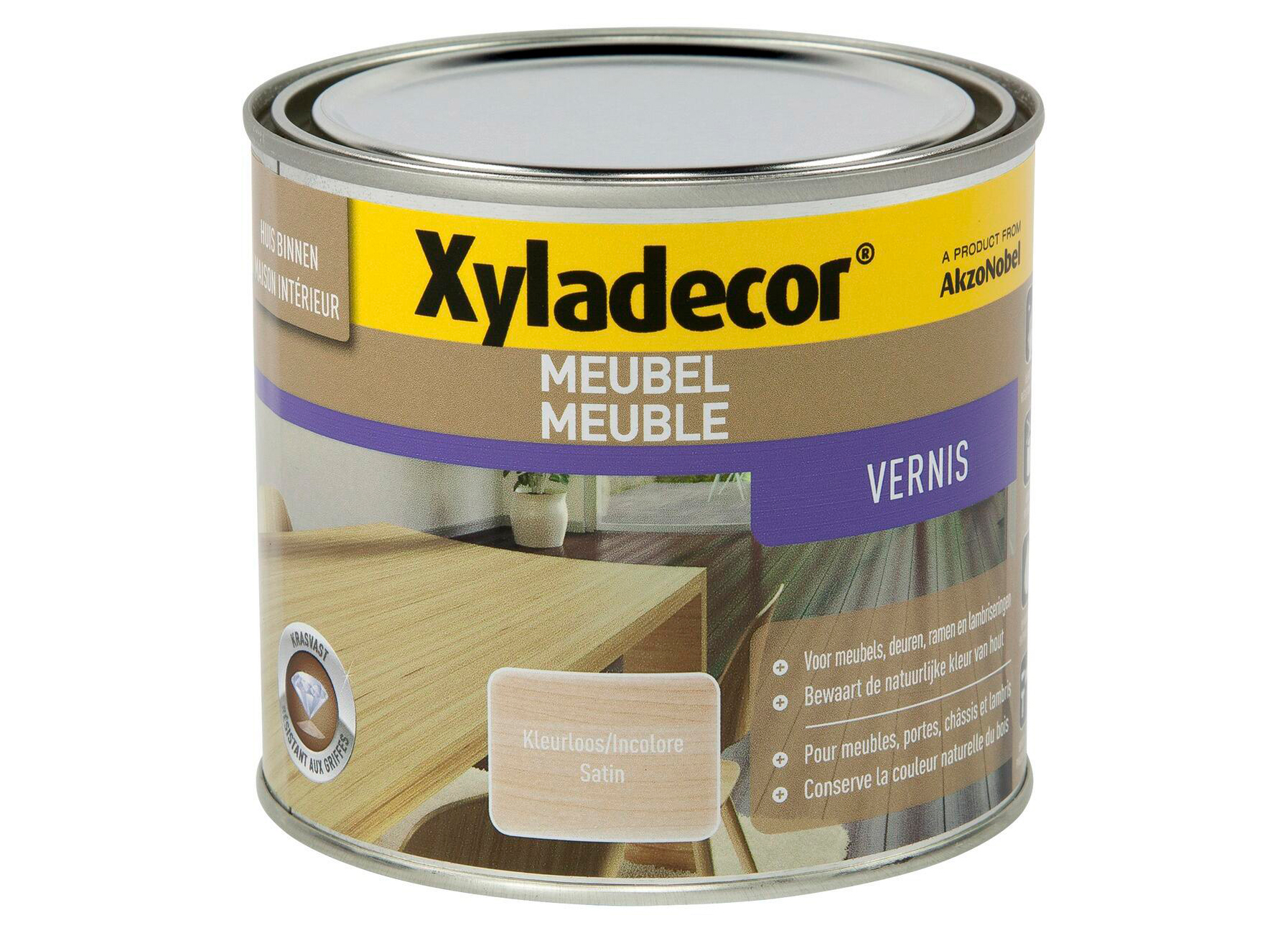 XYLADECOR MEUBEL VERNIS SATIN KLEURLOOS 0,5L