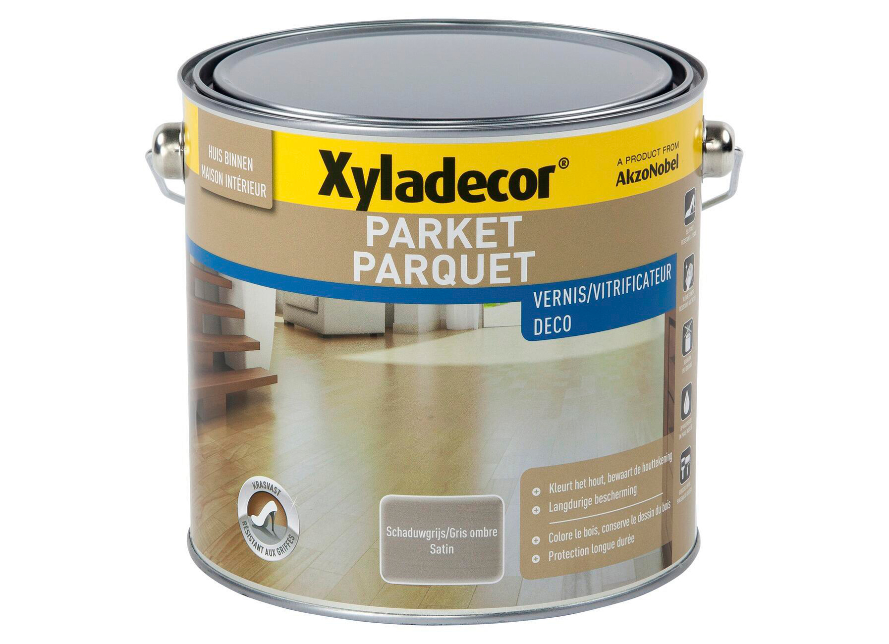 XYLADECOR VITRIFICATEUR PARQUET DECO SATIN GRIS OMBRE 2,5L