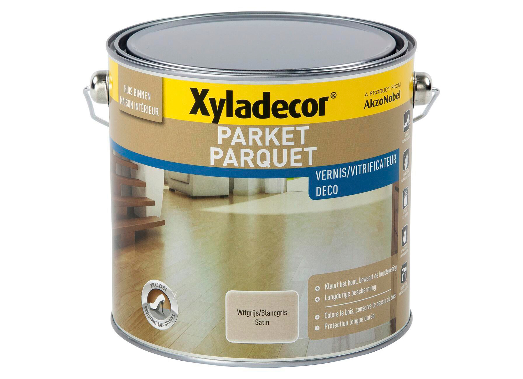 XYLADECOR PARKET VERNIS DECO SATIN WITGRIJS 2,5L