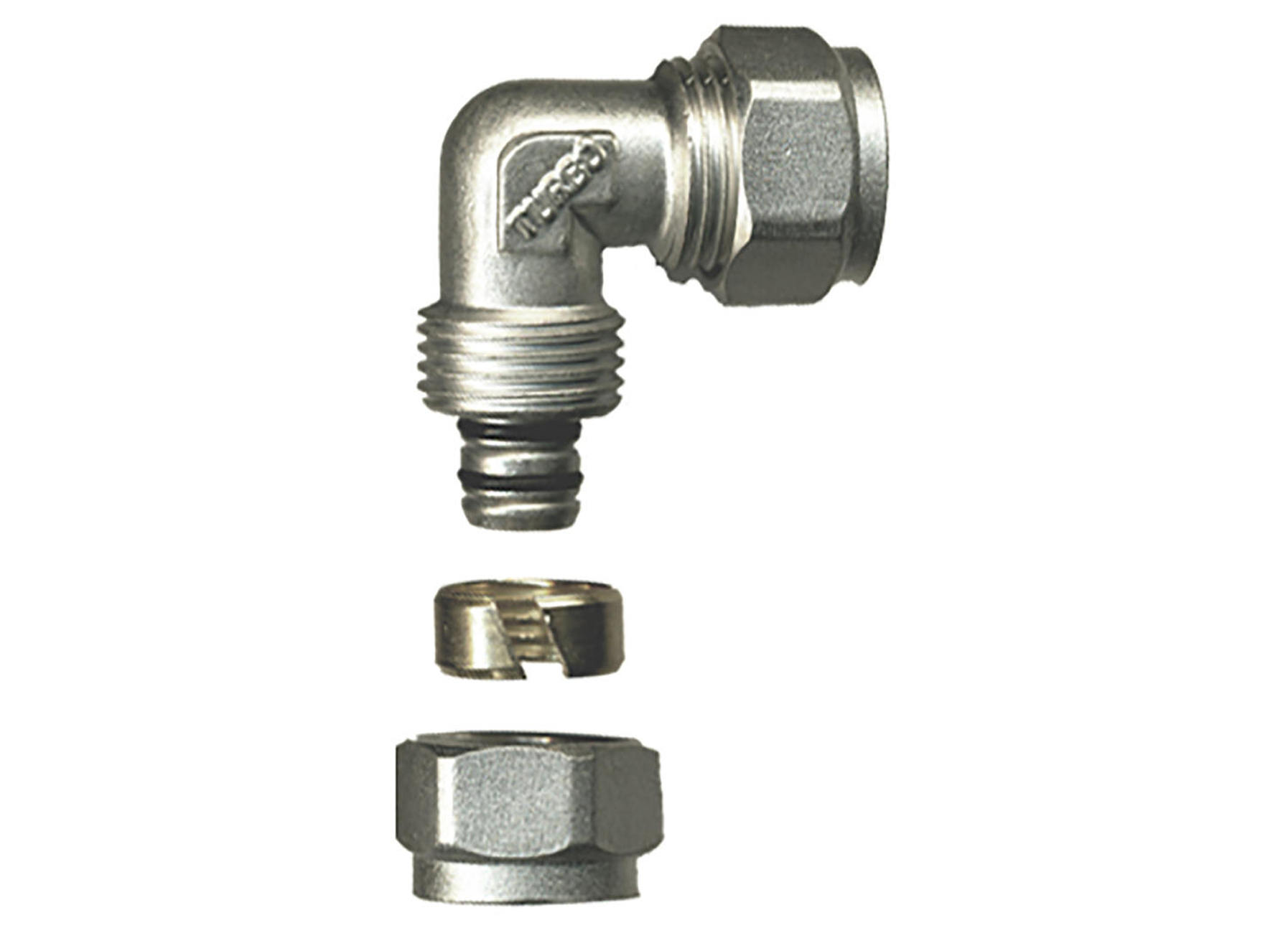 SANINSTAL MULTISKIN KNEL-KNIEKOPPELING 90° MESSING 20X20MM