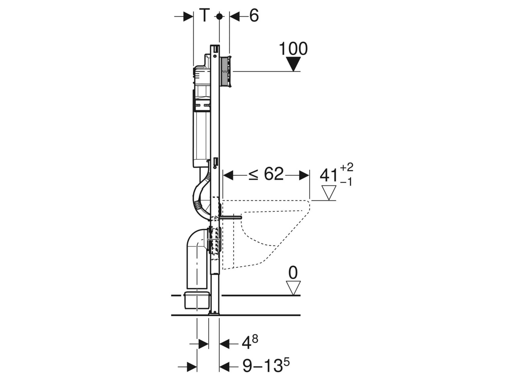 GEBERIT DUOFIX UP320 112CM INBOUWSPOELRESERVOIR