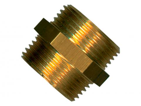 DUBBELE NIPPEL MESSING M/M 3/4''