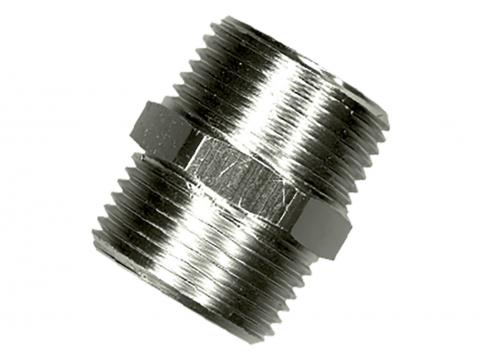 SANINSTAL DUBBELE NIPPEL VERCHROOMD M/M 3/8''