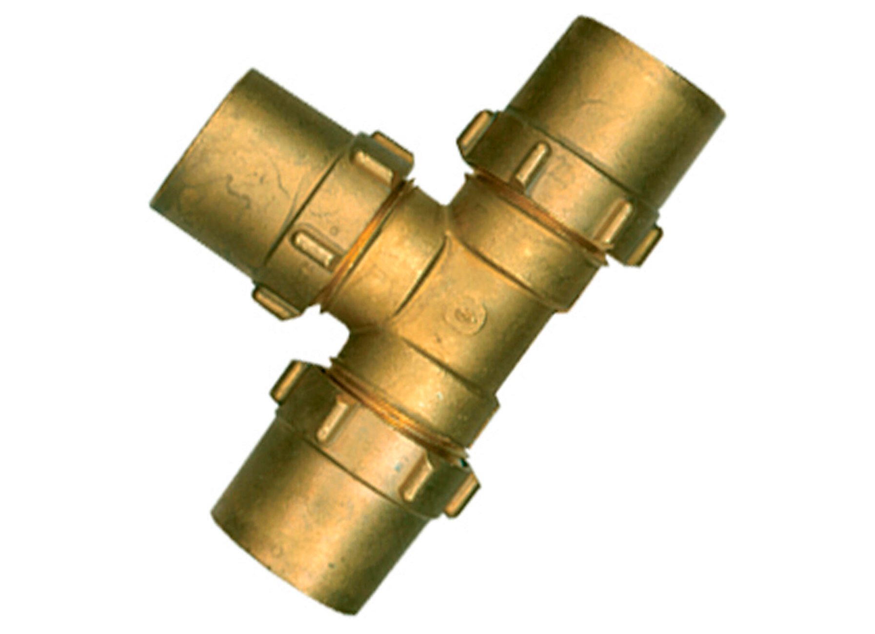 SANINSTAL T-KLEMKOPPELING GAS MESSING Ø22MM