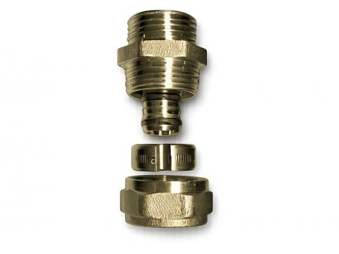 SANINSTAL VERLOOPMOF KNELKOPPELING MEERLAGENBUIS 16X2 - 1/2''M