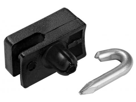 SPANDRAADHOUDERS MET HAAK (10ST) RAL 9005 ZWART