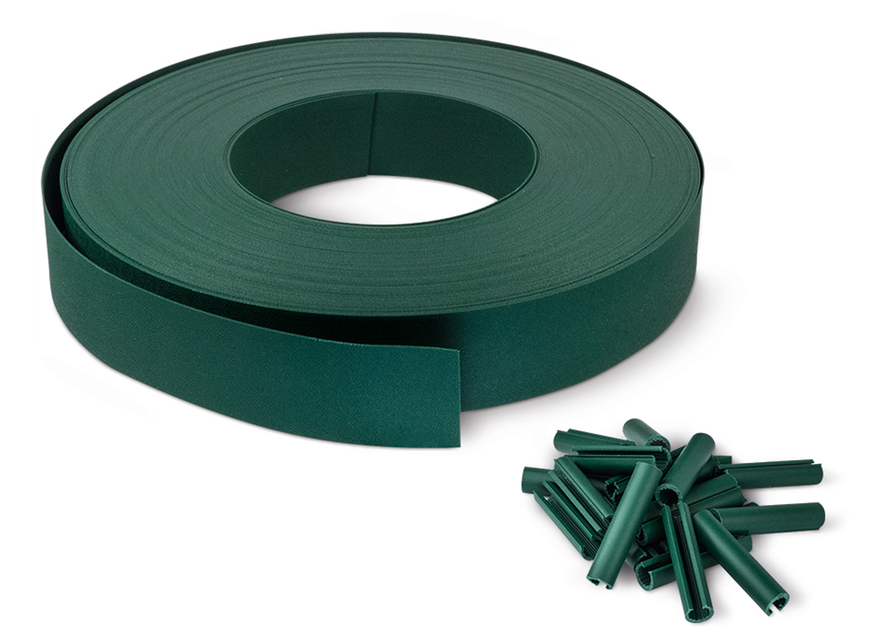 LANIERES EN PVC + CLIPS 50MM RAL 6005 VERT