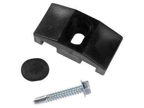 KLEM VIERKANTE PAAL RAL 9005 ZWART - 10 STUKS