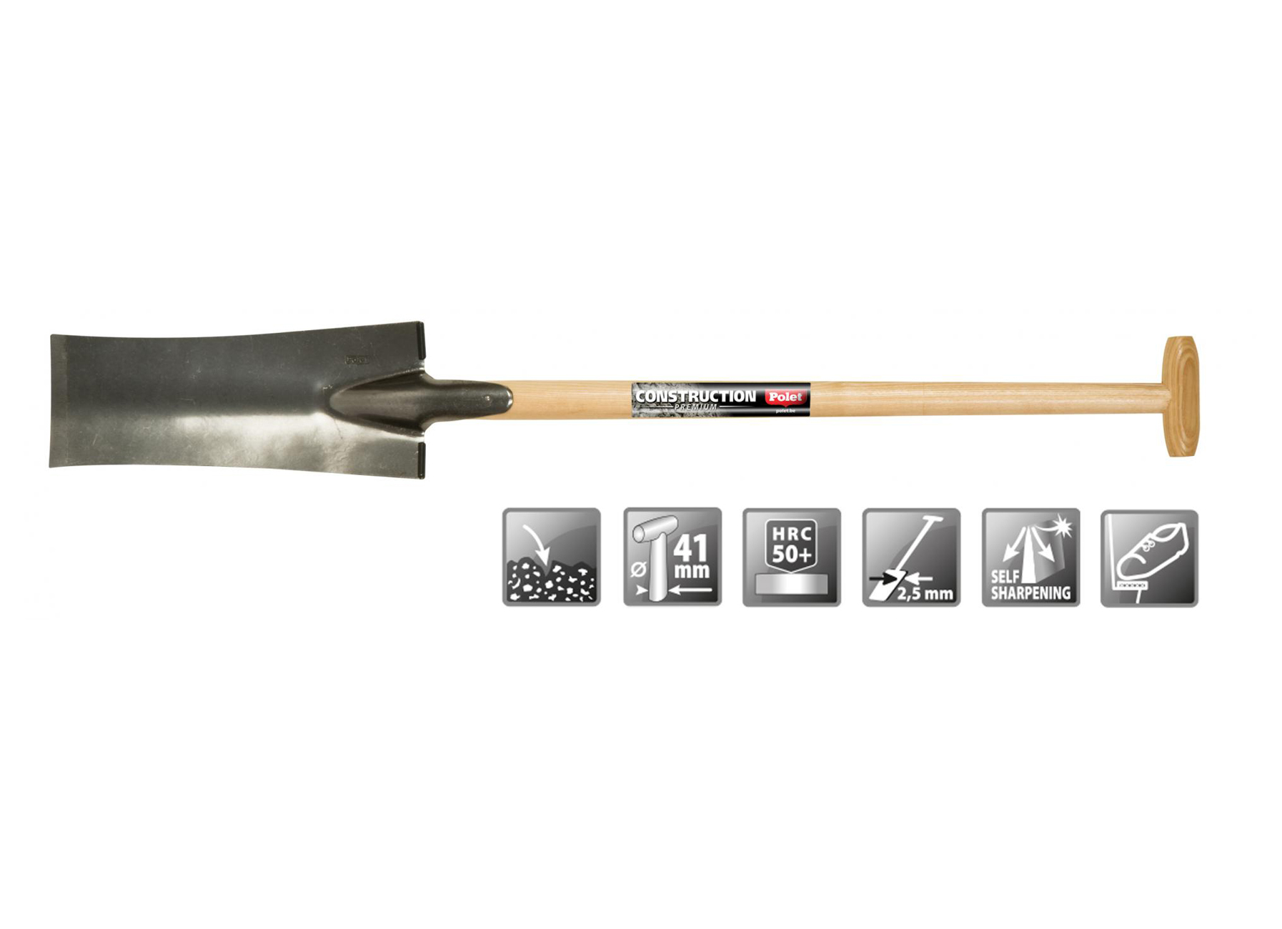 Grondwerkspade 380/140mm T-steel Es 85cm