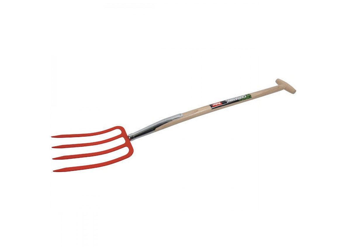 Polet Fourche à bêcher 4 dents 280x180mm manche en T 95cm