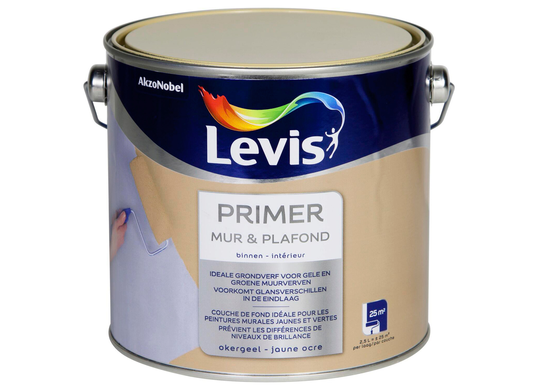 LEVIS PRIMER MUR & PLAFOND JAUNE OCRE 2,5L