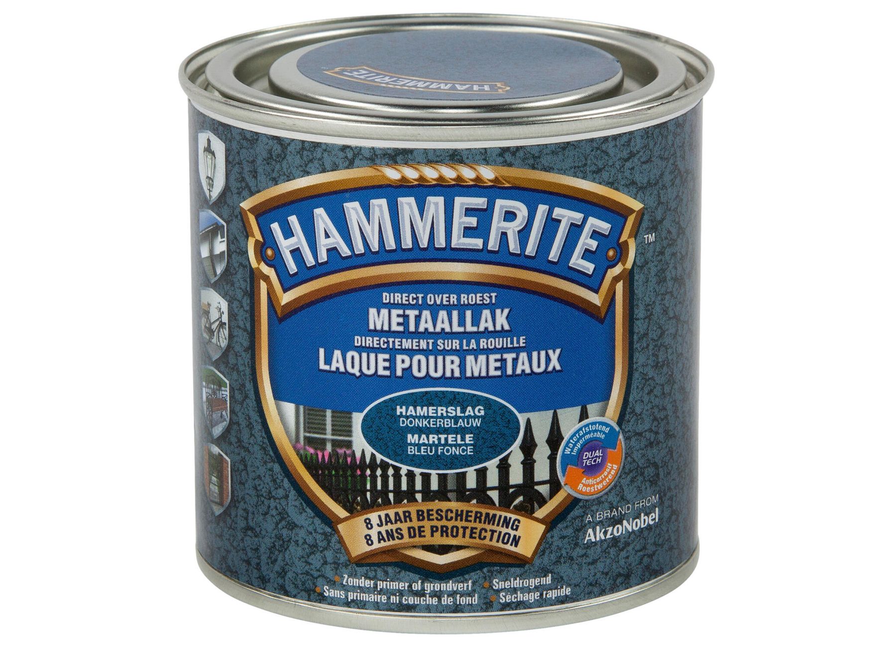 HAMMERITE HAMERSLAGLAK DONKERBLAUW 250ML