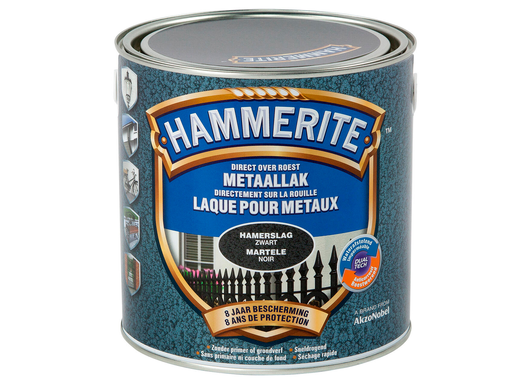 HAMMERITE HAMERSLAGLAK ZWART 2,5L