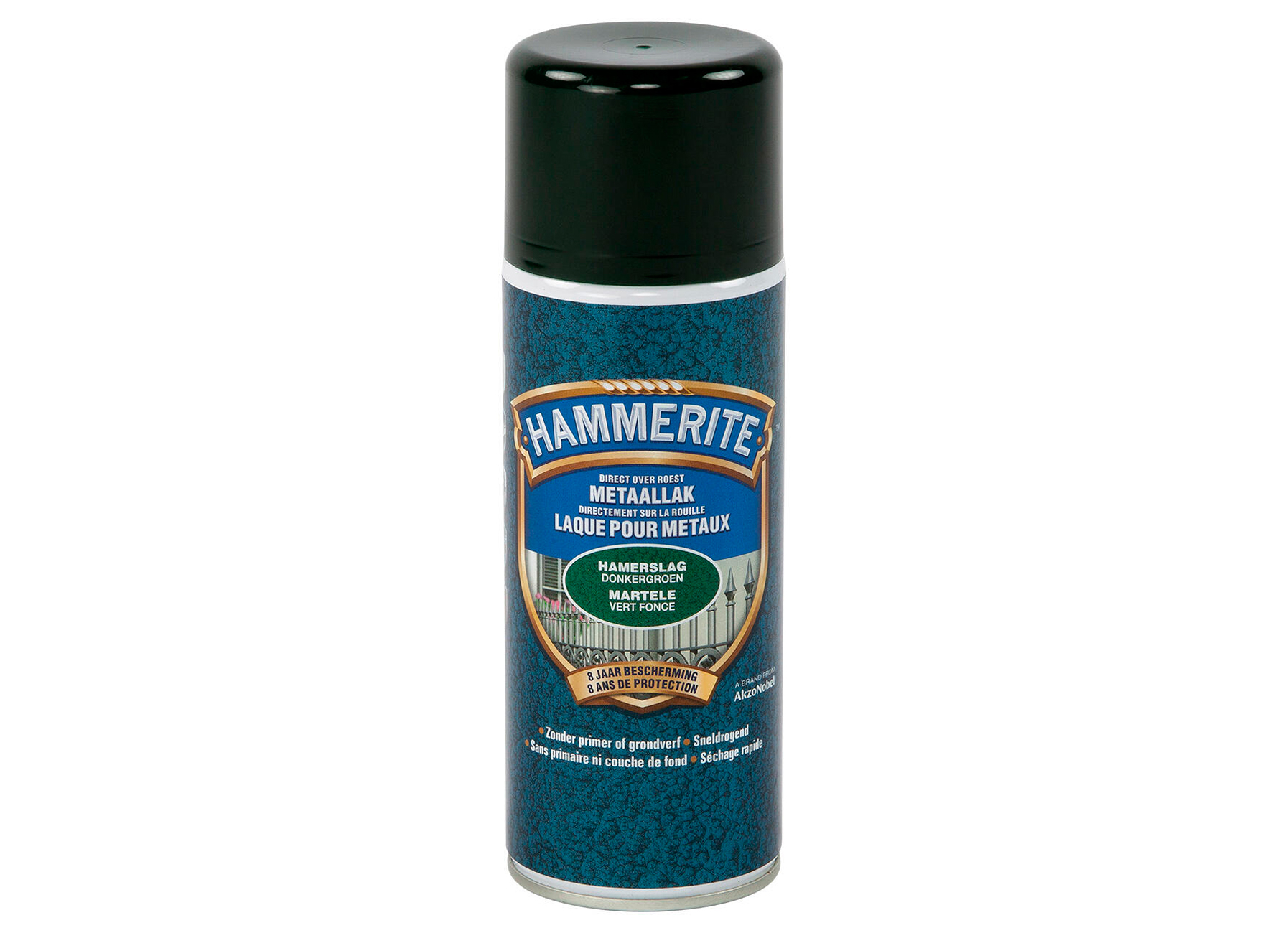 HAMMERITE HAMERSLAGLAK SPRAY DONKERGROEN 400ML