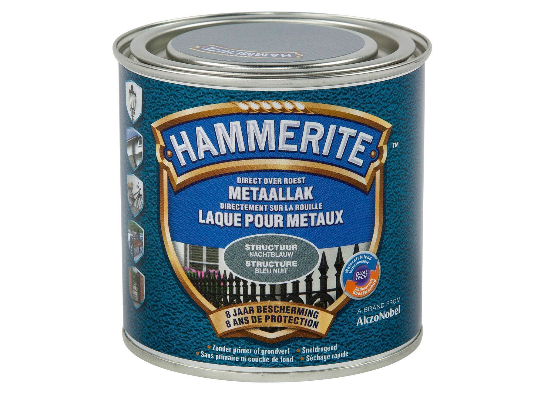 HAMMERITE STRUCTUURMAT LAK NACHTBLAUW 250ML