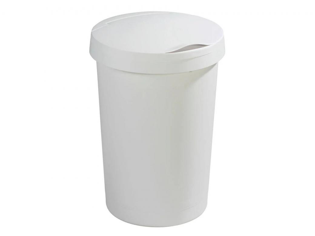 Sunware Twinga Poubelle Couvercle Battant 45L Blanc