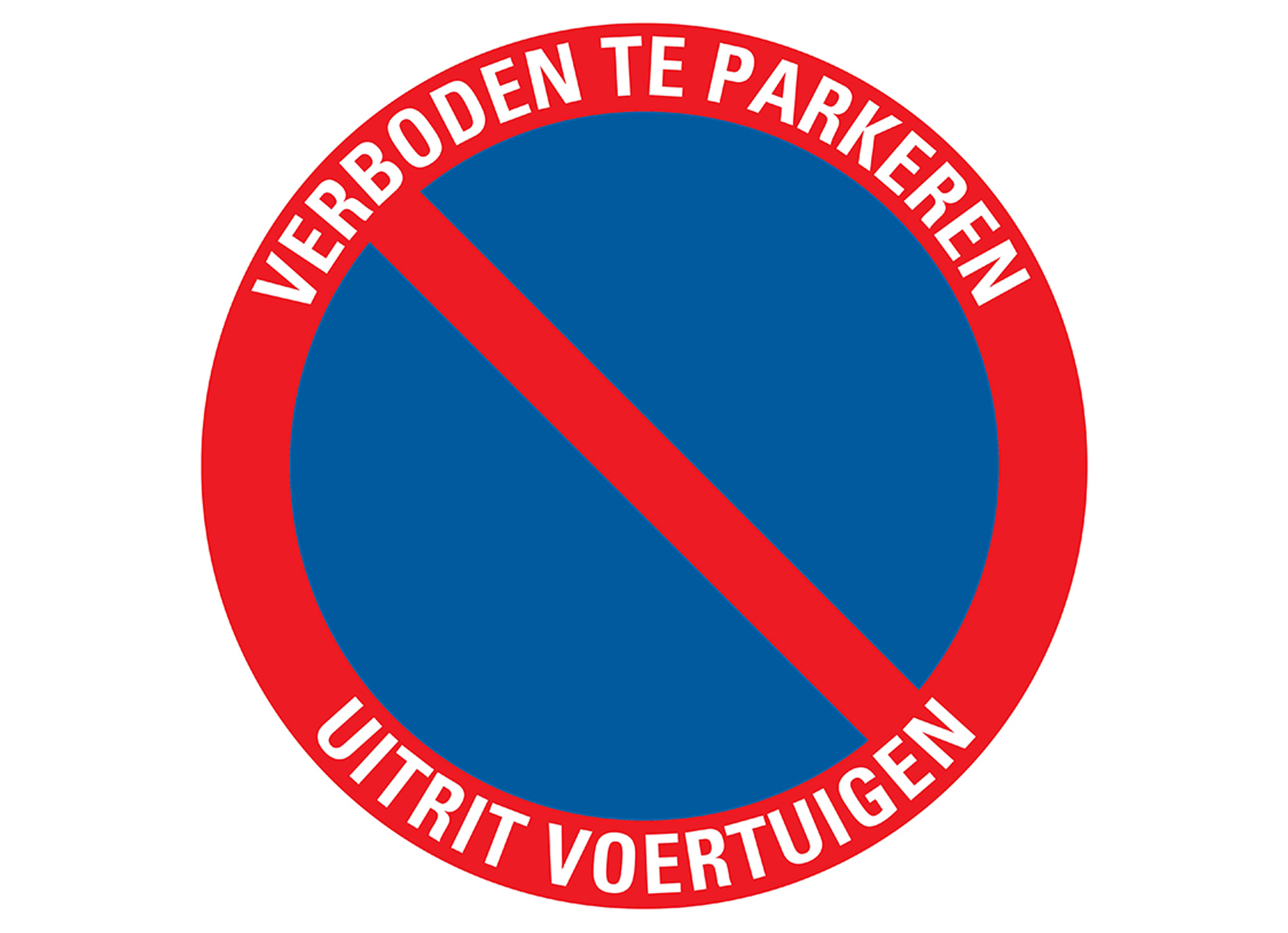 PANNEAU Ø30CM VERBODEN TE PARKEREN UITRIT VOERTUIGEN (NL)