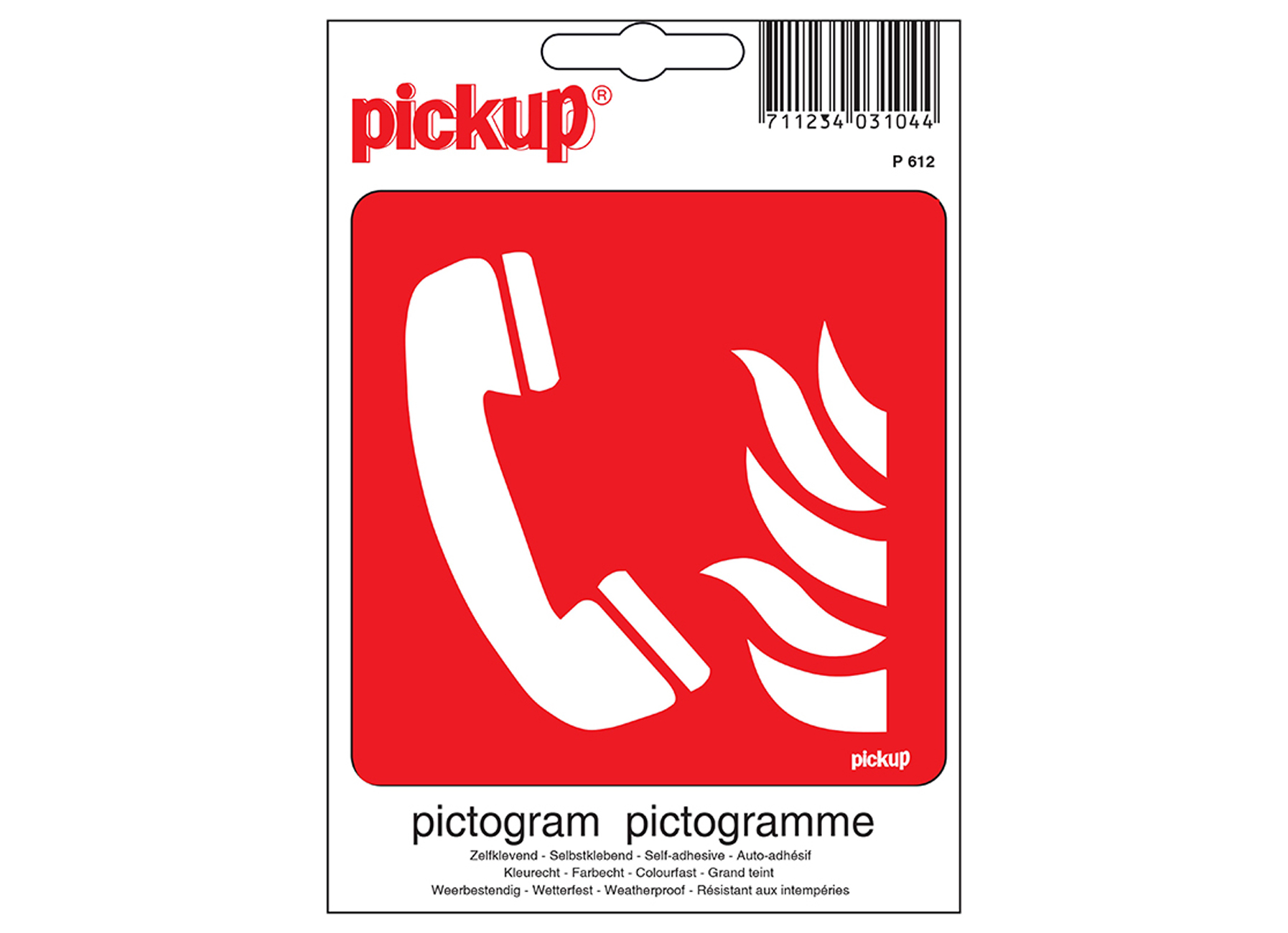 PICTOGRAM 10X10CM ALARMTELEFOON