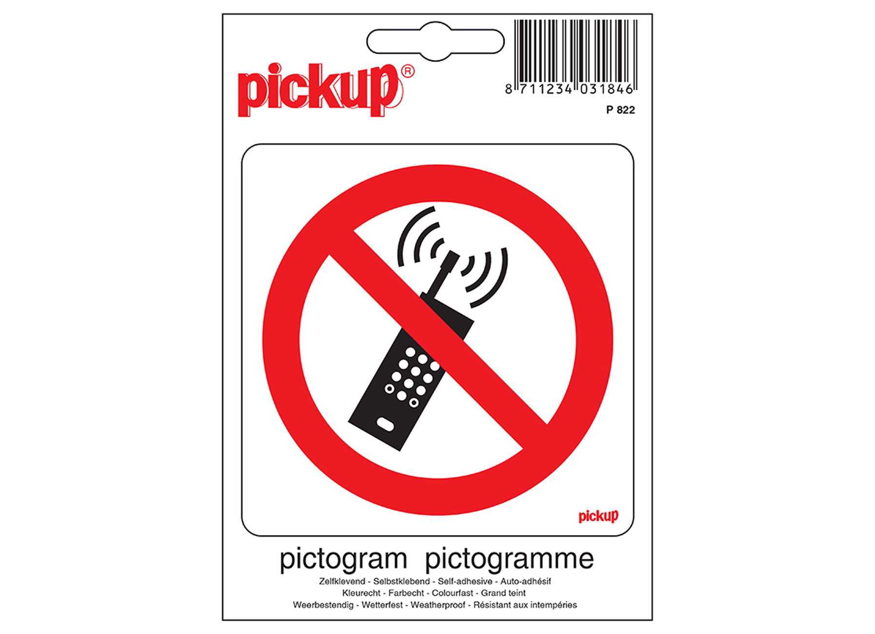 PICTOGRAM 10X10CM VERBODEN VOOR MOBIELE TELEFOONS