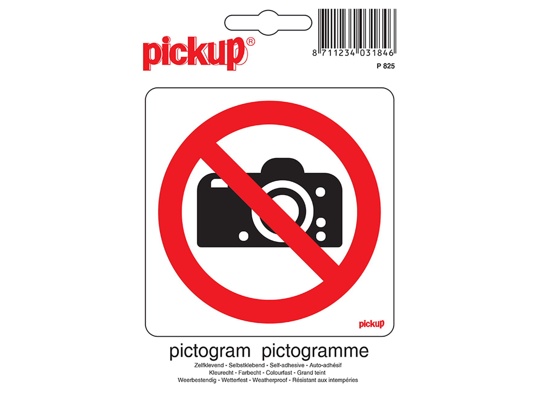 PICTOGRAM 10X10CM VERBODEN TE FOTOGRAFEREN