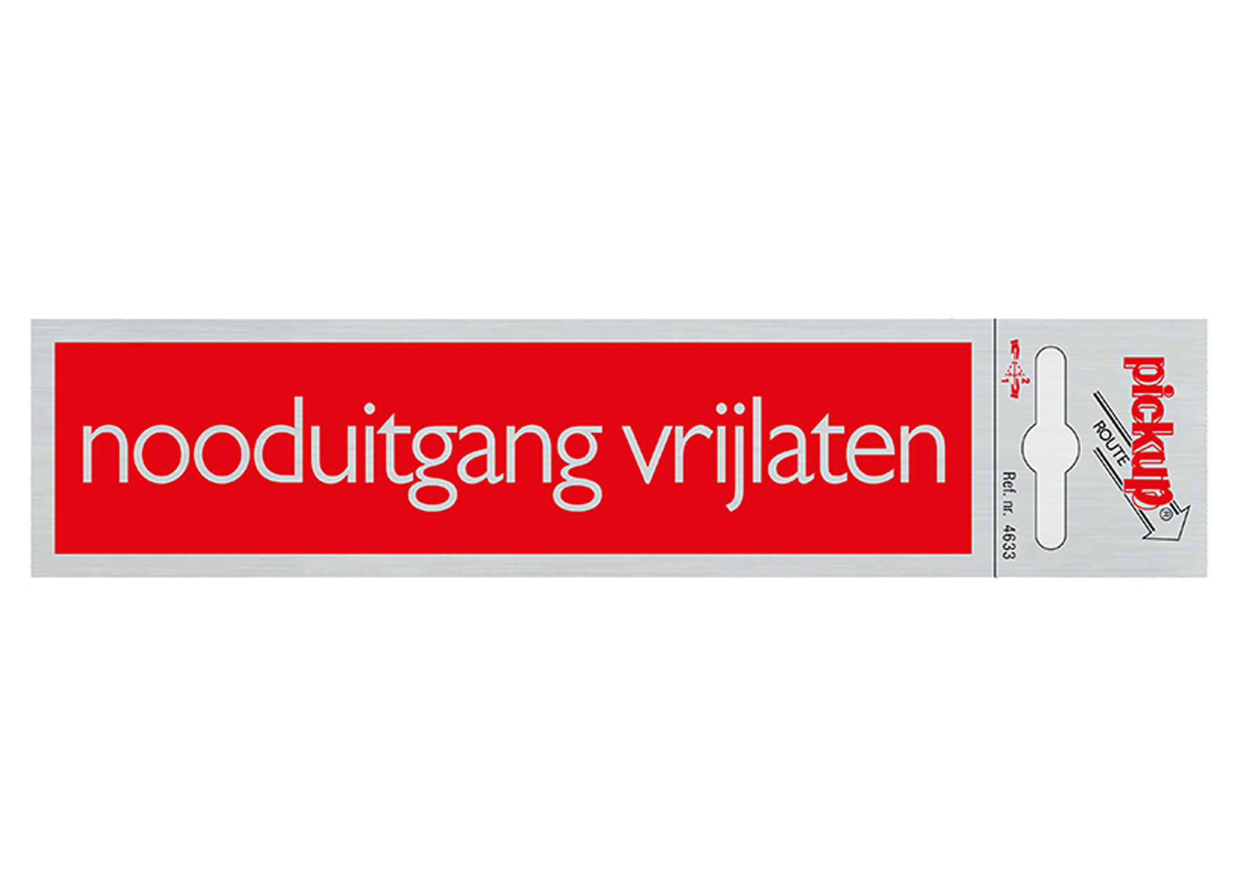 PANNEAU LOOK ALU 165X44 MM NOODUITGANG VRIJLATEN