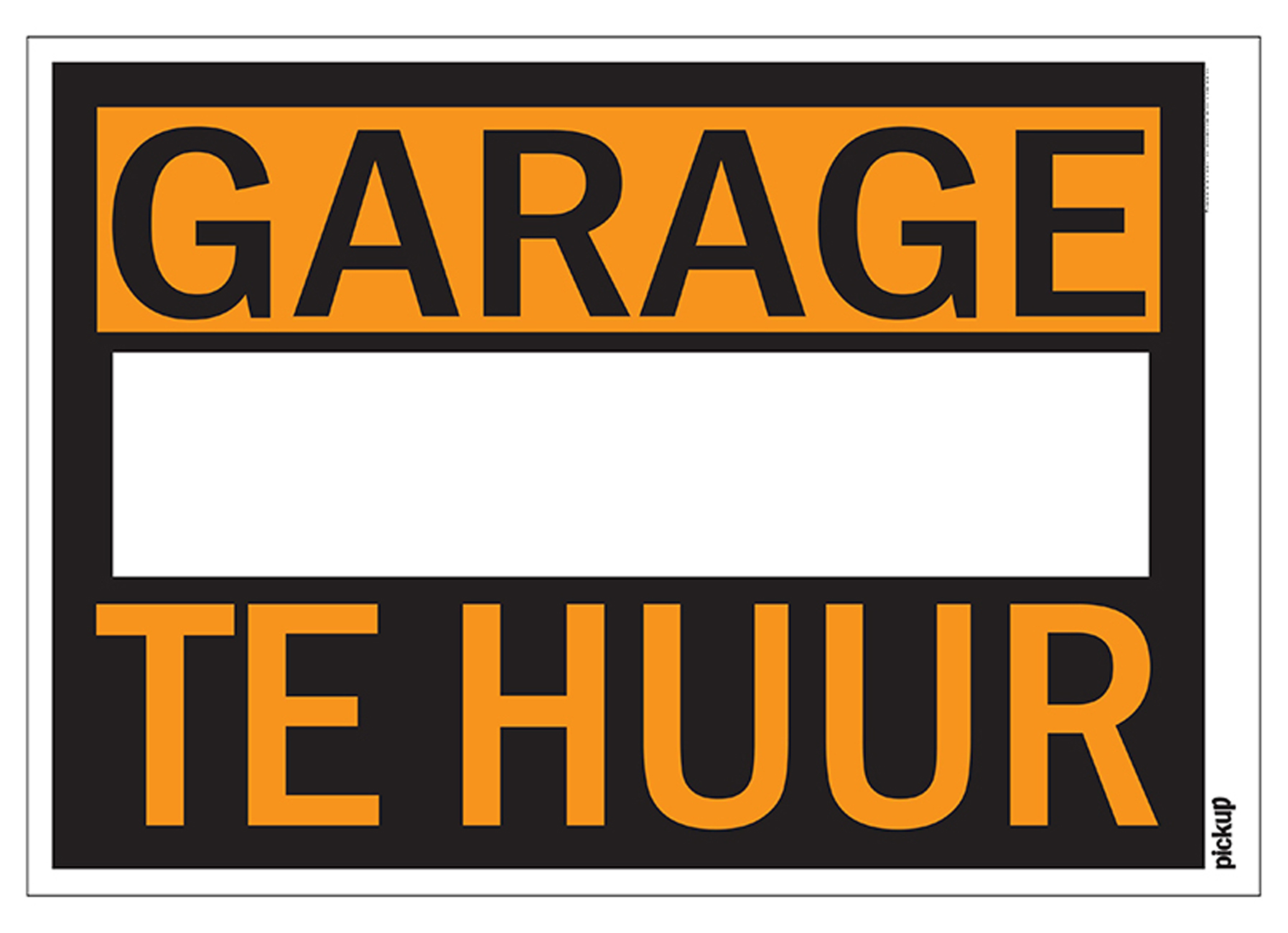 AFFICHE GARAGE TE HUUR 25X35CM