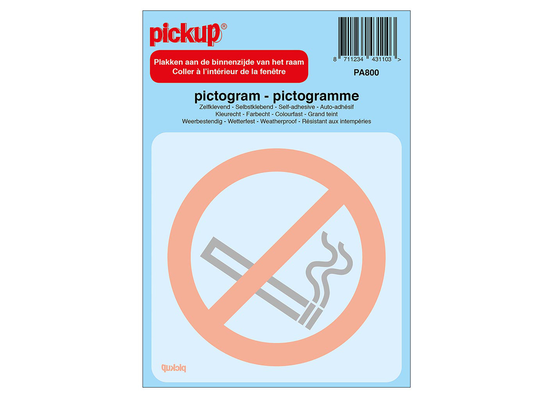 PICTOGRAMME DERRIERE VITRE 10X10CM DEFENSE DE FUMER