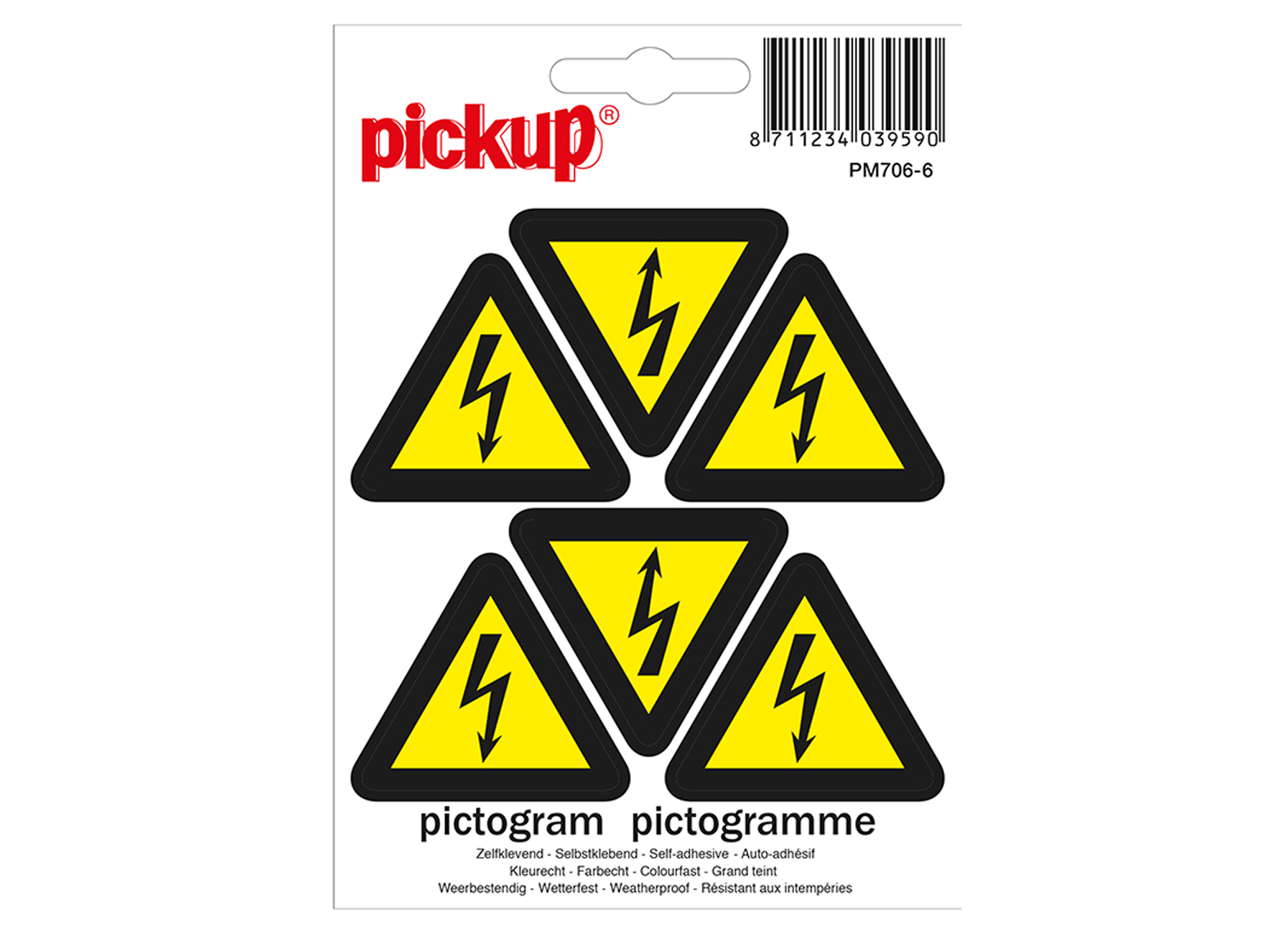 MINI PICTO''S 4,5CM 6 PAR FEUILLE TENSION ELECRIQUE DANGEREUSE