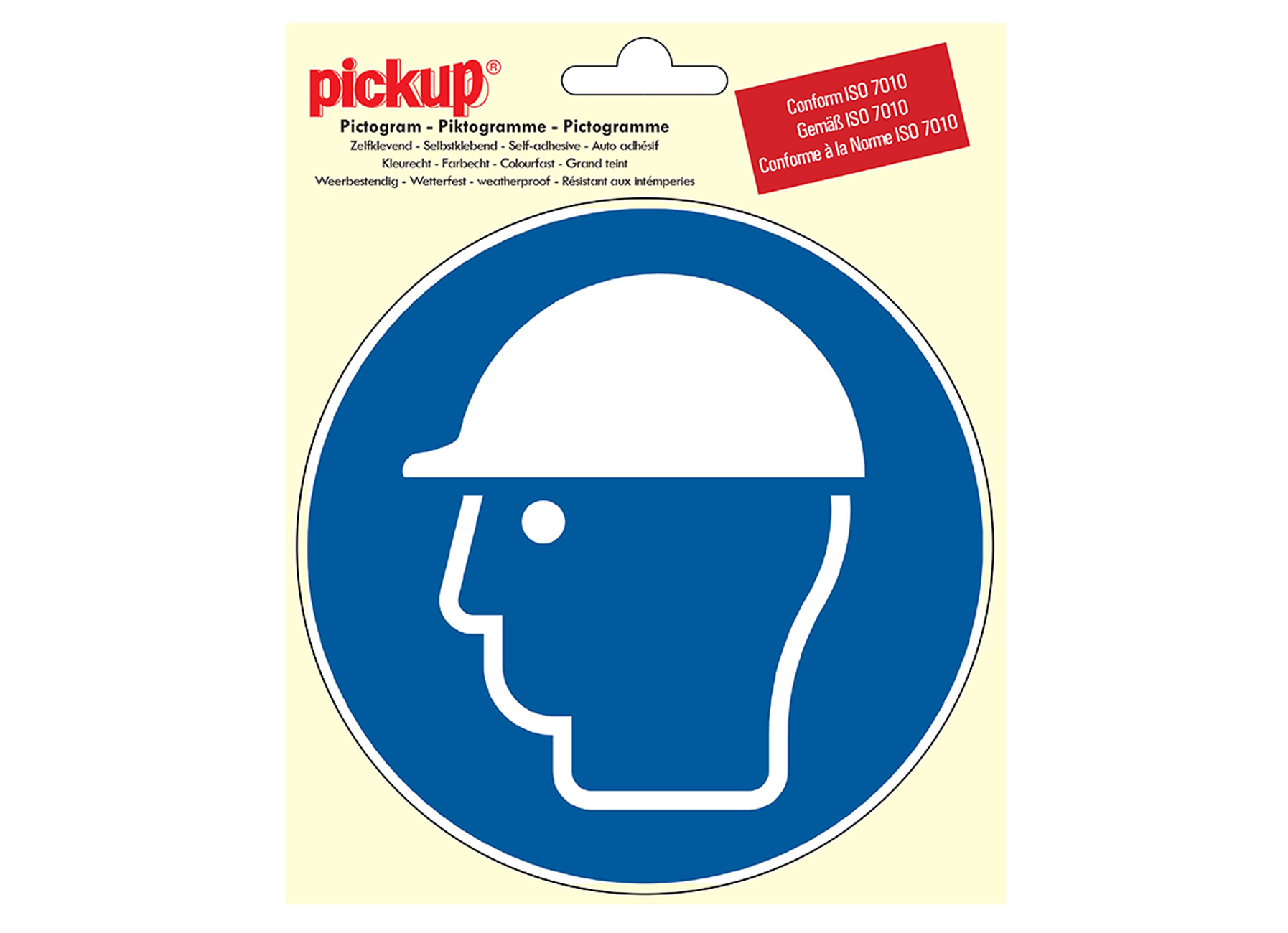 PICTOGRAMME Ø15CM CASQUE DE SECURITE OBLIGATOIRE