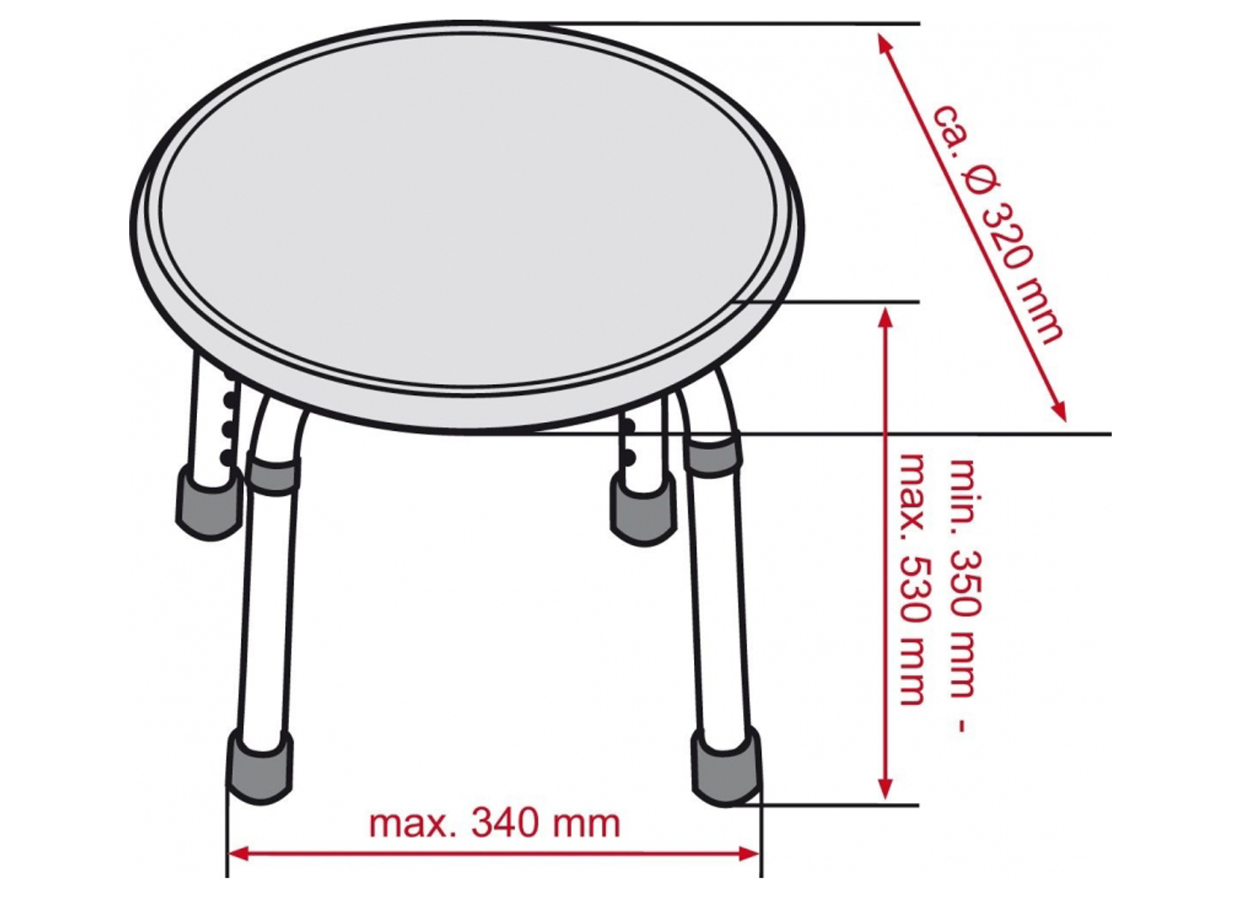 BADKAMERKRUKJE ROND WIT D34CM