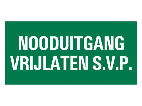 BORD 15X30CM NOODUITGANG VRIJLATEN