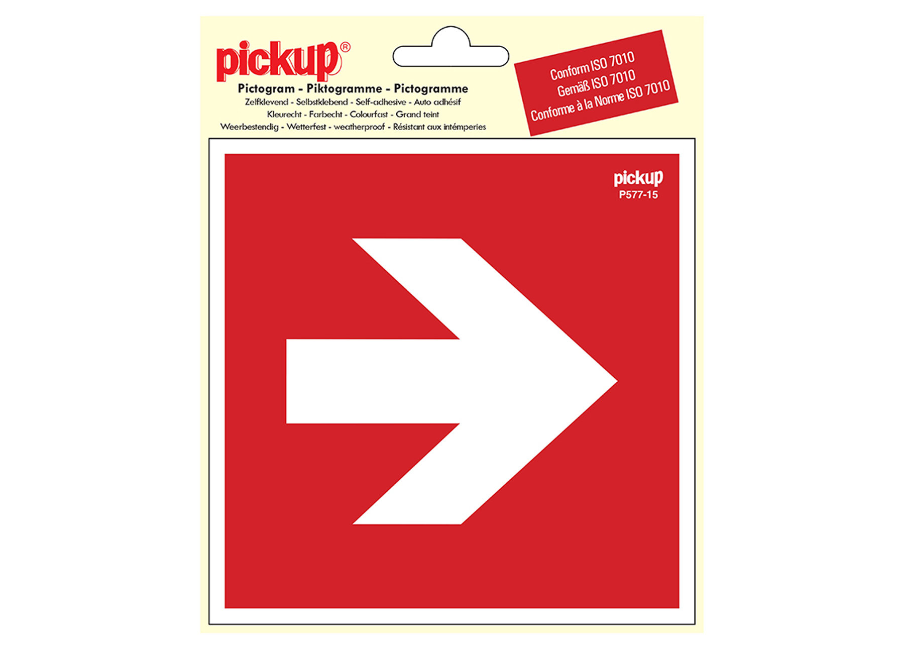 PICTOGRAMME VINYL 15X15CM FLECHE DIRECTION 90°