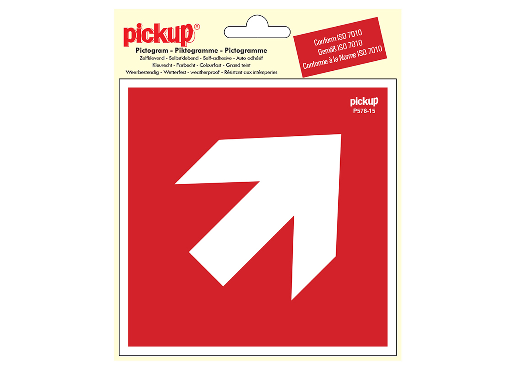 PICTOGRAM VINYL 15X15CM RICHTINGSPIJL 45°