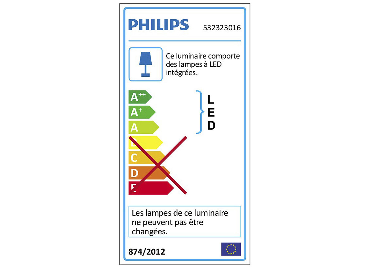 PHILIPS DYNA BARRE DE SPOTS LED BLACK 2X4W 230V